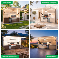 Cuisine extérieure modulaire d'usine, pod BBQ fermable pour terrains de padel, clubs, patios et complexes hôteliers