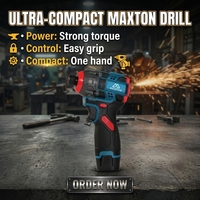 MAXTON MT8012BLT Perceuse-visseuse industrielle sans fil 12V à batterie, moteur brushless, contrôle de vitesse progressif