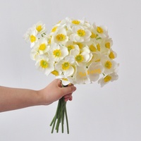 Buket Bunga Narcissus Sutra Buatan Berkualitas Tinggi Xiyue Putih 40cm Buatan Tangan Modern untuk Dekorasi Rumah, Ruang Tamu, dan Fotografi Pernikahan