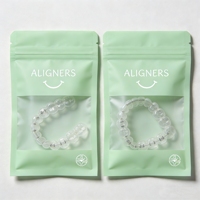 Sacs d'alignement dentaires vides à impression personnalisée, sacs d'emballage dentaire transparents, sacs refermables à fermeture éclair, sacs en mylar pour blanchiment des dents, sacs de nettoyage pour aligneurs