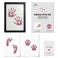Kit de 3 empreintes de mains et de pieds de bébé sans encre, cartes de jalons de développement pour bébé, souvenir de la empreinte de la main et du pied de bébé, cadeau
