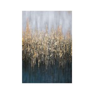 Pintura Acrílica Moderna Hecha a Mano con Textura de Lámina Dorada sobre Lienzo, Cuadros Abstractos de Paisajes Decorativos para Pared, Marco Dorado DL - Product Image 1