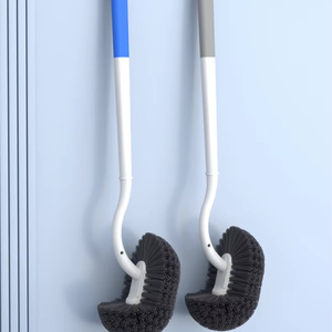 Cepillo curvo tipo S para inodoro, montado en la pared, para esquinas del baño, con cerdas suaves, herramienta de limpieza doméstica, accesorio. - Product Image 2