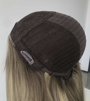 Perruque Courte Bob Ombrée Brun Clair avec Fermeture Machine et Dentelle Suisse, Densité 130, Cheveux Vierges Chinois Bruts, Perruque Tendance