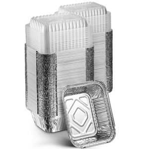 Ensemble de vaisselle jetable OEM personnalisé, conteneur alimentaire rectangulaire en aluminium et assiette pour plats à emporter et emballage de cuisson - Product Image 1