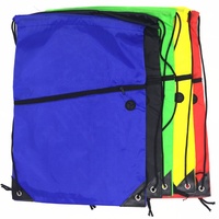 Sac à dos à cordon avec poche avant zippée et trou pour écouteurs, en polyester imperméable, pour le sport et le rangement