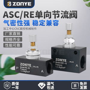 วาล์วควบคุมการไหล ZONYE รุ่น RE-04 ตัวควบคุมความเร็วแบบนิวแมติก 1.5-8 กก./ซม. แบบเกลียวละเอียด - Product Image 5