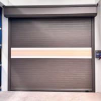 Porte à enroulement en alliage d'aluminium au design minimaliste, résistante au vent, pour supermarché