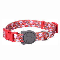 Collier pour chien en nylon couleur personnalisée, motif animalier doux, boucle de sécurité de luxe, étiquette privée, ceinture en polyester, foulard