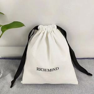 Custom Logo Printed Organic Cotton <b>Drawstring</b> <b>Bag</b> Eco-Friendly & Reusable Recyclable Modern Design Jewelry Perfume Storage Pouch - Product Image 6