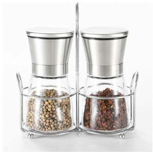 Ensemble moulin à sel et à poivre en acier inoxydable avec support et brosse - Product Image 6