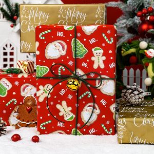 MAYPLUSS Red Christmas <b>Wrapping</b> <b>Paper</b> 17in X 33ft Santa Gingerbread Design Recyclable Double Side - Product Image 5