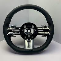 Volant en cuir en forme de D avec marque de centrage rouge et design sport sculpté pour Mercedes-Benz Classe C/Classe E