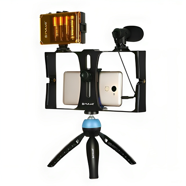 Smartphone Live Broadcast Rabbit Cage Set Camera Phone Microphone LED Fill Light Bracket Holder Kit Video Recording Photo Kit