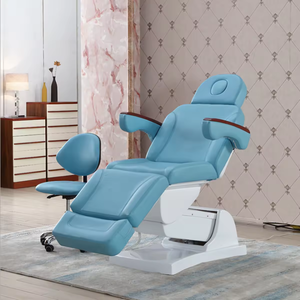 Nuevo Diseño, Cama de Masaje Facial de Piel Sintética Azul, 3 Motores, Reclinable, Eléctrica, para Spa Médico, Fabricada en Shanghái, EUSOKON, 1 Año de Garantía - Product Image 4