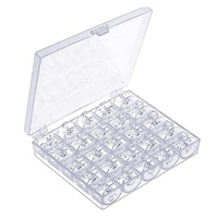25 pièces/boîte, boîte à canettes transparente, canettes en plastique, haute qualité, portable, simple, accessoires pour machine à coudre domestique, ensemble de rangement