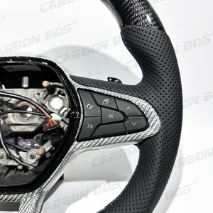 Volant de voiture en cuir perforé en fibre de carbone, vente chaude en usine, pour Renault <span class=keywords><strong>Megane</strong></span> RS <span class=keywords><strong>Megane</strong></span> <span class=keywords><strong>3</strong></span> <span class=keywords><strong>Megane</strong></span> 4 Matt - Product Image 2