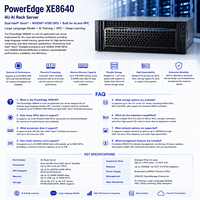 Serveur Rack AI 4U EMC PowerEdge XE8640 avec Double Processeur Intel Xeon et GPU NVIDIA H100 pour l'Entraînement d'IA de Grands Modèles Linguistiques et le HPC