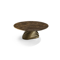 Tables d'appoint en marbre personnalisées Table d'appoint de forme ronde avec cadre en métal Table basse avec meubles de maison pour salon salle à manger