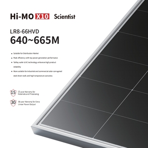 แผงโซลาร์เซลล์ Longi Hi-Mo X10 Scientist LR8-66HVD 640~665M สำหรับใช้ในบ้านและเชิงพาณิชย์ แบบสองหน้า กระจกสองชั้น โมโนคริสตัลไลน์ 645W 655W 660W - Product Image 1