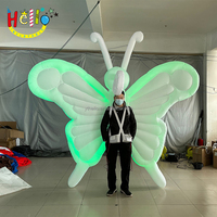 Vêtements gonflables de spectacle de marche à lumière LED, vêtements de papillon gonflables, costume d'abeille gonflable