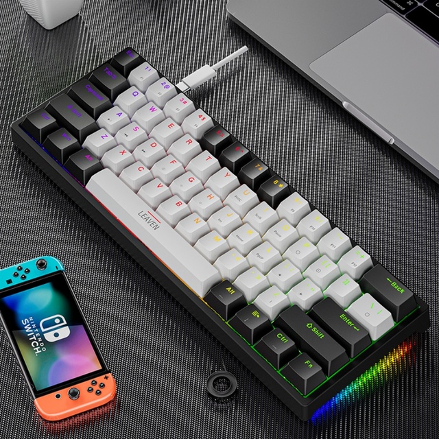 LEAVEN K620 TYPE-C Hot-swapable RGB Computer Gaming Mechanical Keyboard E-sports Wired Mechanical Keyboard