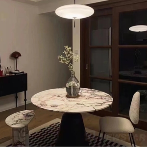 Calacatta Marble Home Furniture <strong>Dining</strong> <strong>Table</strong> for Kitchen <strong>Dining</strong> Room Round <strong>Shape</strong> Coffee <strong>Table</strong> Stone Top Marble <strong>Dining</strong> <strong>Table</strong> - Product Image 3