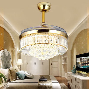 Hiện đại LED BT điều khiển thông minh Đèn chùm tuôn ra núi pha lê quạt trần ánh sáng với chức năng âm nhạc và từ xa động cơ DC - Product Image 2