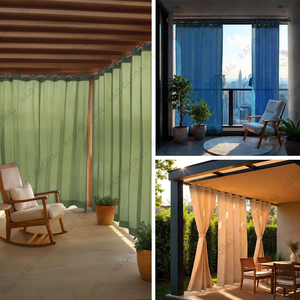 Sunflower Yellow HDPE Knitted Fabric Outdoor Curtains 325 GSM with UV Resistant Heavy Duty Weave for Bright and Cheerful Patio - Product Image 2