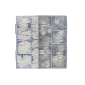 10 tailles tendance canard Flare doigt faux ongles conseils Extension français acrylique <span class=keywords><strong>Capsule</strong></span> ongles fournitures couverture complète canard ongles conseils 500 pièces - Product Image 6