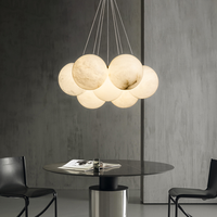 Lustre en cuivre et albâtre de luxe américain, modèle de lampe suspendue décorative pour villa, salon, salle à manger, éclairage suspendu pour la maison