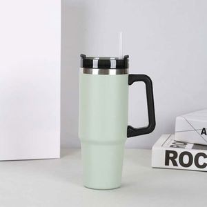 Adults Stainless Steel <b>Cup</b> With 30Oz Thermal Insulation and Modern Design Straw - Product Image 2