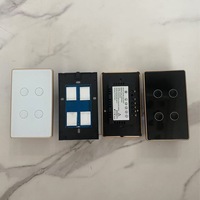 Interrupteurs intelligents Wi-Fi à cadre métallique, 220V 10A, norme américaine, export exclusif, contrôle mobile via application, compatible Alexa