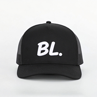 Casquette Trucker Snapback OEM pour Homme, en Coton de Haute Qualité, 5 Panneaux, Logo Brodé 3D, Visière Courbe, Entièrement Noire, en Maille, Style Aztec Personnalisé