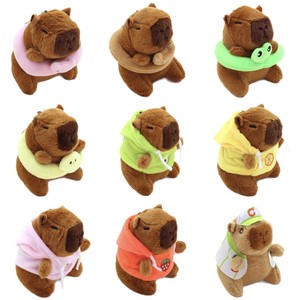 Llavero de peluche Kapibala, lindo juguete de capibara con nariz azul extraíble, colgante antiestrés para jóvenes, forma 3D, relleno de algodón PP - Product Image 3