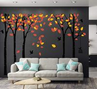 Autocollant mural en PVC imperméable personnalisé à motifs floraux, autocollant mural botanique amovible, autocollant mural à peler et coller, aquarelle, lotus, pissenlit