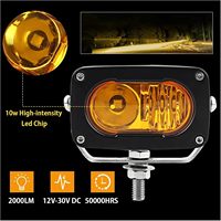 Luz de trabajo LED de doble cabezal de 3 pulgadas y 20W, color ámbar y blanco, súper brillante, con haz combinado, para parachoques de camión, piezas todoterreno
