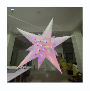 AIRFUN Club Party Decoration Hanging Lighting Nightclub Inflatable LED Star For Party Decoration