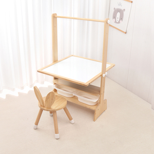 Chevalet magnétique en bois Montessori à montage <span class=keywords><strong>facile</strong></span> avec rouleau de papier - Product Image 5