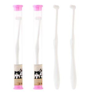 Cepillo de Dientes de Plástico para Mascotas con Etiqueta Privada Personalizada, Cerdas Ultra Suaves de 0.1mm, Cabezal Pequeño y Flexible, Cepillo de Limpieza Bucal para Perros y Gatos - Product Image 1
