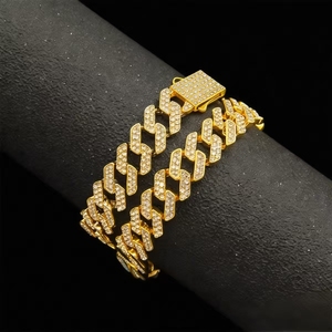 New Innovation Simple Design Colored Rhinestones Alloy Chain <b>Bracelet</b> Multiple Models Hiphop Style Men's <b>Bracelet</b> Trendy Jewelry - Product Image 1