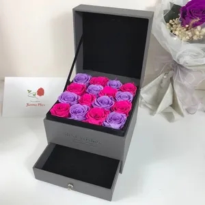 2022 युन्नान लोकप्रिय वैलेंटाइन्स दिवस उपहार प्रेमिका के लिए एक ग्रेड अनन्त गुलाब संरक्षित फूल संरक्षित गुलाब के साथ गहने बॉक्स