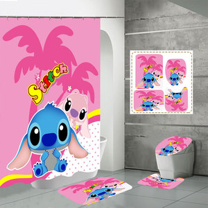 Set <span class=keywords><strong>da</strong></span> 4 Pezzi Personalizzato con Tappetino Antiscivolo per Bagno, Copriwater, Tappeto <span class=keywords><strong>da</strong></span> Doccia e Tenda <span class=keywords><strong>da</strong></span> Doccia con Ganci, Impermeabile e Lavabile - Product Image 2