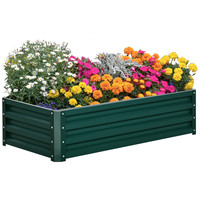 Bac à légumes surélevé en métal galvanisé 4x2x1 pied pour légumes, fleurs, herbes et plantes succulentes, pour jardin extérieur