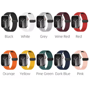 สายนาฬิกาซิลิโคนระบายอากาศได้ รุ่น Ultra Luxury All Watch Series ปรับได้ พับได้ พร้อมหัวเข็มขัดแม่เหล็ก สายหรูหรา - Product Image 3