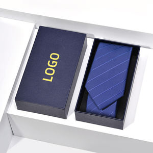 Camisas Personalizables para Hombre, Camisas Formales de Negocios con Cierre y <span class=keywords><strong>Corbata</strong></span>, Cuellos Rojos Modernos, Versión Coreana a Rayas Azules para Novios - Product Image 3