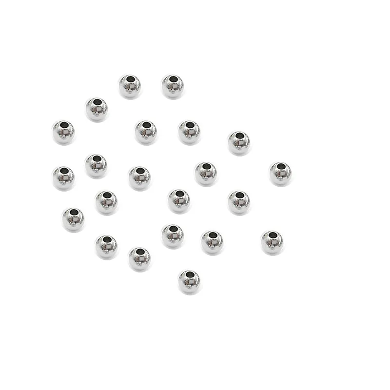 Perline in acciaio inossidabile con foro bracciale fai-da-te accessori per gioielli sfera in acciaio forato