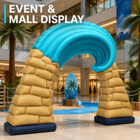 Arche gonflable personnalisée en forme de vague de mer, style plage estival, pour décoration marketing intérieure et fournitures d'activités de vacances