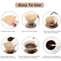 Envío Rápido, Papel de Filtro para Café V02, 2 #   Filtro de Café 100 Piezas/Paquete Sin Blanquear Ecológico Libre de PFAS Listo para Enviar