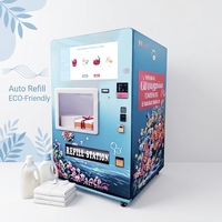 Máquina Expendedora de Detergente Líquido de Autoservicio en China, SDK, Código QR, Cambio de Monedas, Capacidad de 600L, 4G LTE, Software de Gestión de Inventario